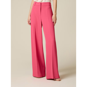 Oltre - Pantaloni palazzo in tessuto fluido - Rosa