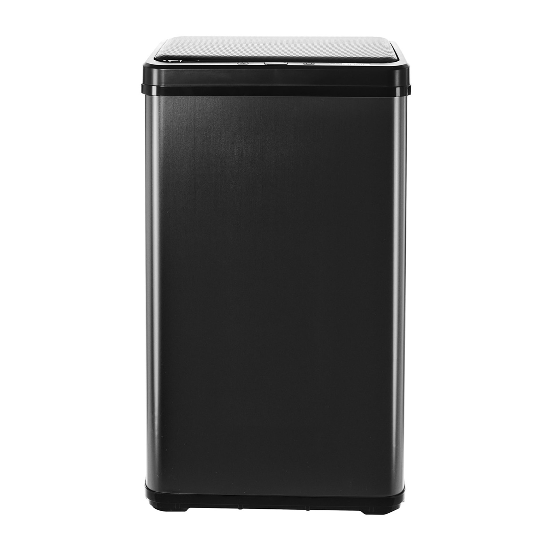 Cubo de basura inteligente sin patas con apertura automática o contacto manual, negro.