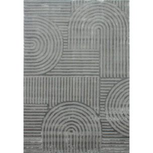 BIANCA - Tapis motif en relief gris