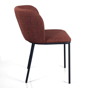 Lot de 4 chaises de salle à manger Tomasucci NENE', en tissu, rouge brique, 60 × 56 × 76 cm