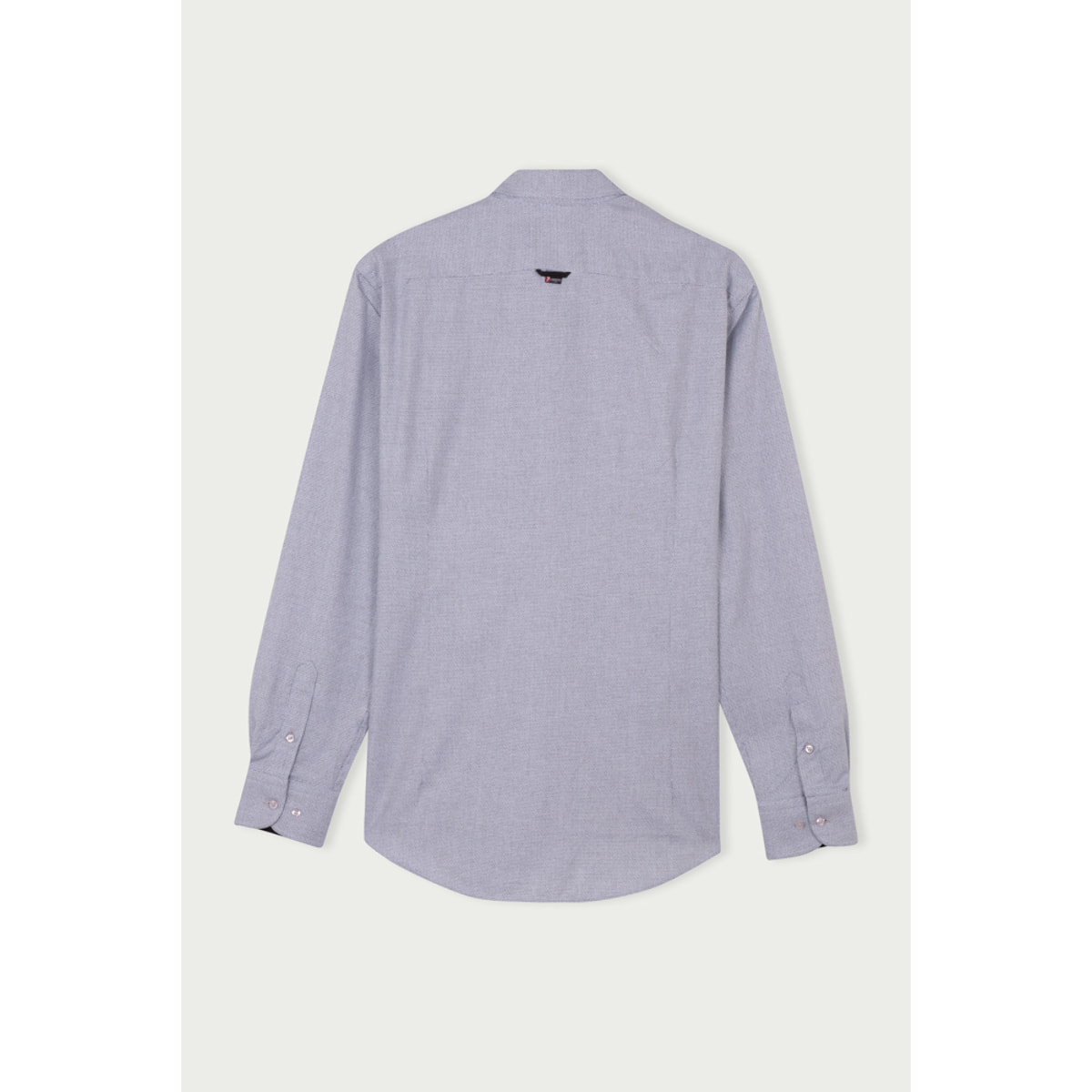 camicia uomo 1 bottone button down slim Jacquard Fantasia Grigio Scuro/Bianco