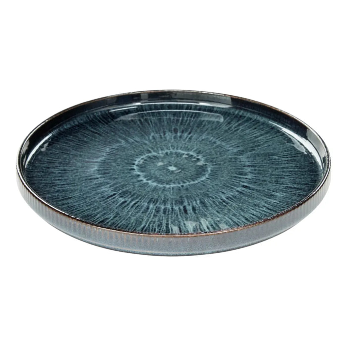 Lot de 4 Assiettes Eva bleu