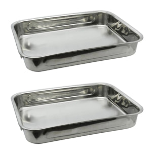Ensemble de 2 Plats four en inox rectangulaire 27,5 x 20,4 x 6 cm en extérieur Elo Edition Red