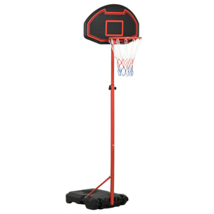 Canasta de Baloncesto con Altura Ajustable 194-249 cm Aro de Baloncesto con Ruedas y Base Rellenable para Adolescentes y Adultos Negro