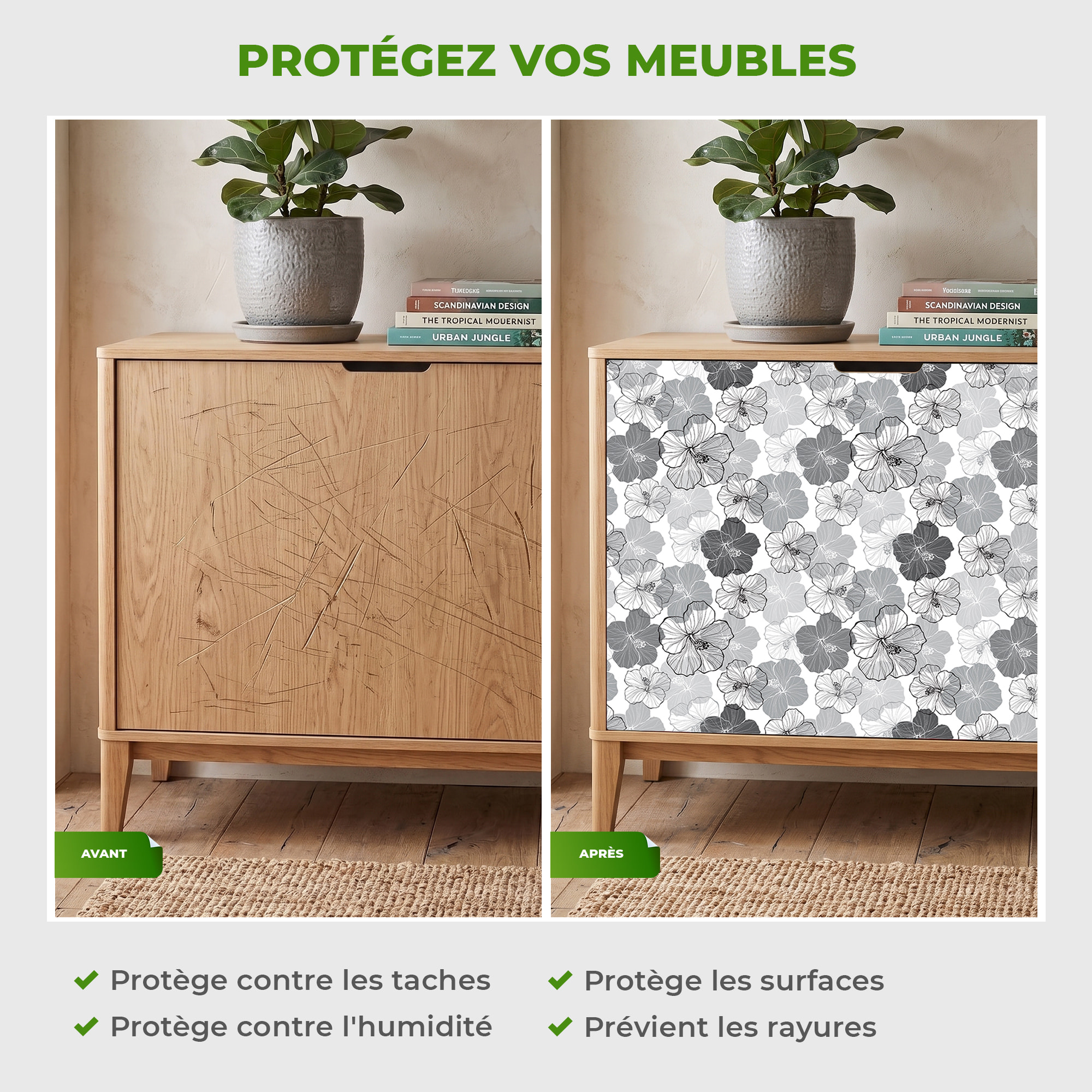 Sticker meuble tropical machida 40 x 60 cm