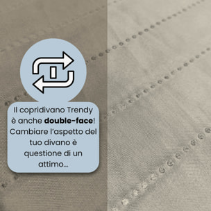 COPRIDIVANO TRENDY, Waterproof, Microfibra, No Stiro, Doubleface - TORTORA/PANNA