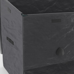 Coffre de rangement pour extérieur gris anthracite avec bâche 600L