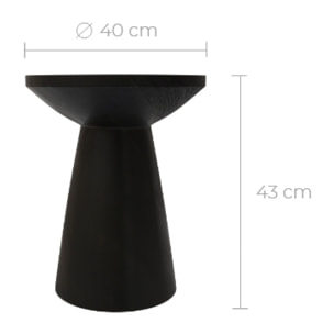 Table d'appoint noire en bois de suar D40 cm - Lowa