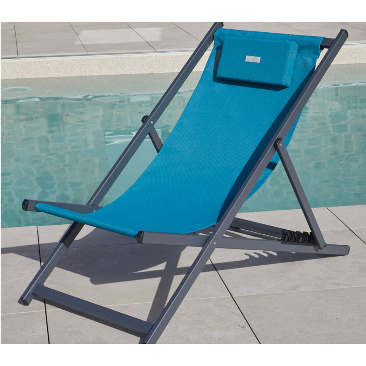 Lot de 2 chiliennes en aluminium - bleu canard - ATHOS