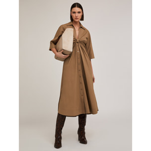 Motivi - Vestito chemisier con nodo - Marrone