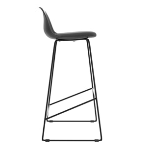 Lot de 2 chaises de bar noires 75 cm - Leni