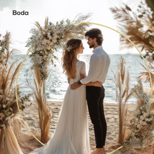 Arco de Jardín de Metal Redondo para Rosas Arco de Boda con Recubrimiento en Polvo Resistente a la Intemperie para Plantas Trepadoras para Decoración Patio Terraza 230x28x234 cm Dorado