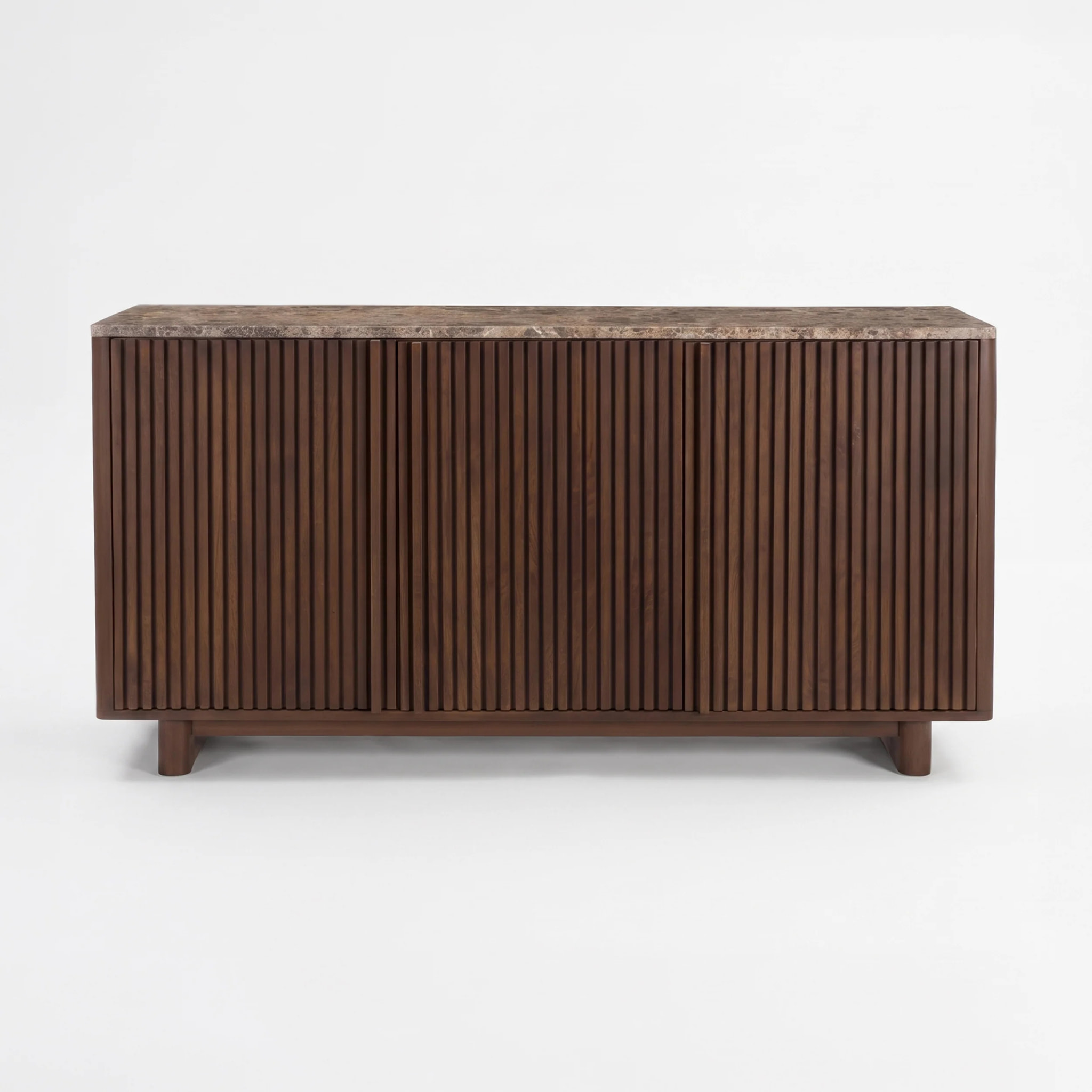 Buffet en bois de manguier et plateau en marbre - Flavio