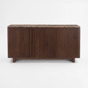 Buffet en bois de manguier et plateau en marbre - Flavio