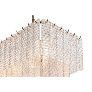 Lampara Techo Cristal Metal Dorado 103x36x42 Cm