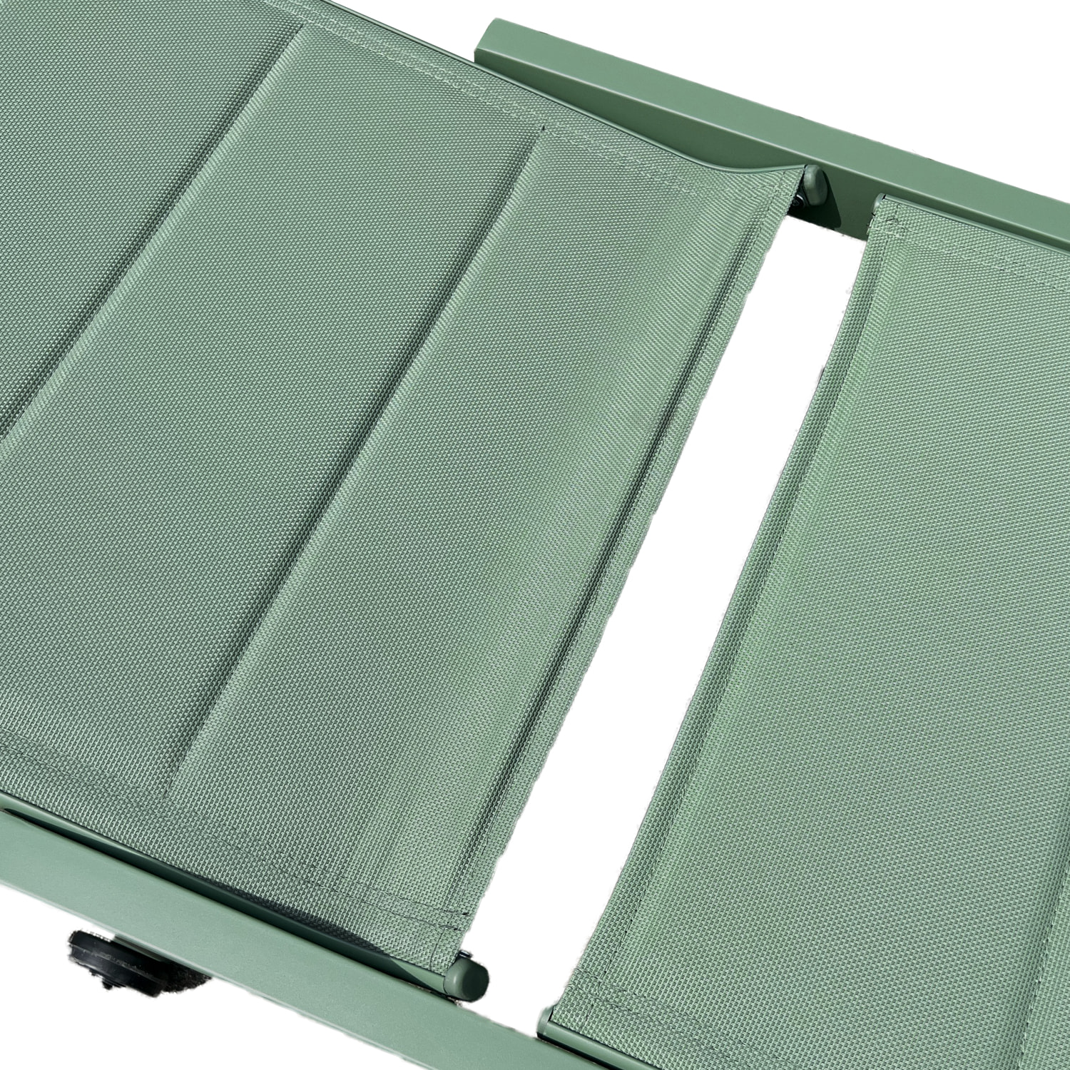 Lot de 2 bains de soleil BARBADOS en textilène vert sauge - aluminium vert sauge
