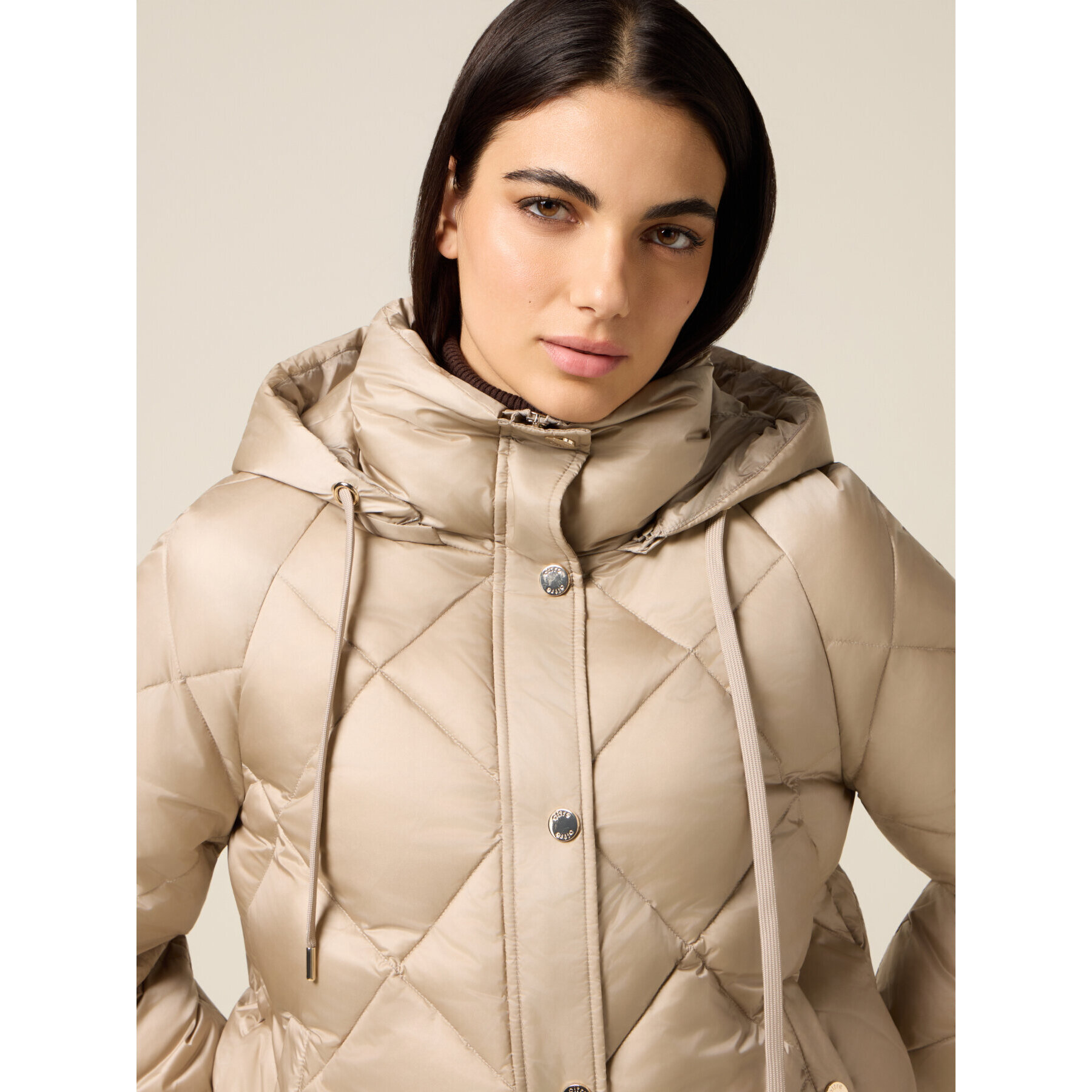 Oltre - Cappa in nylon trapuntato - Beige