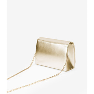 Bolso de fiesta dorado con solapa
