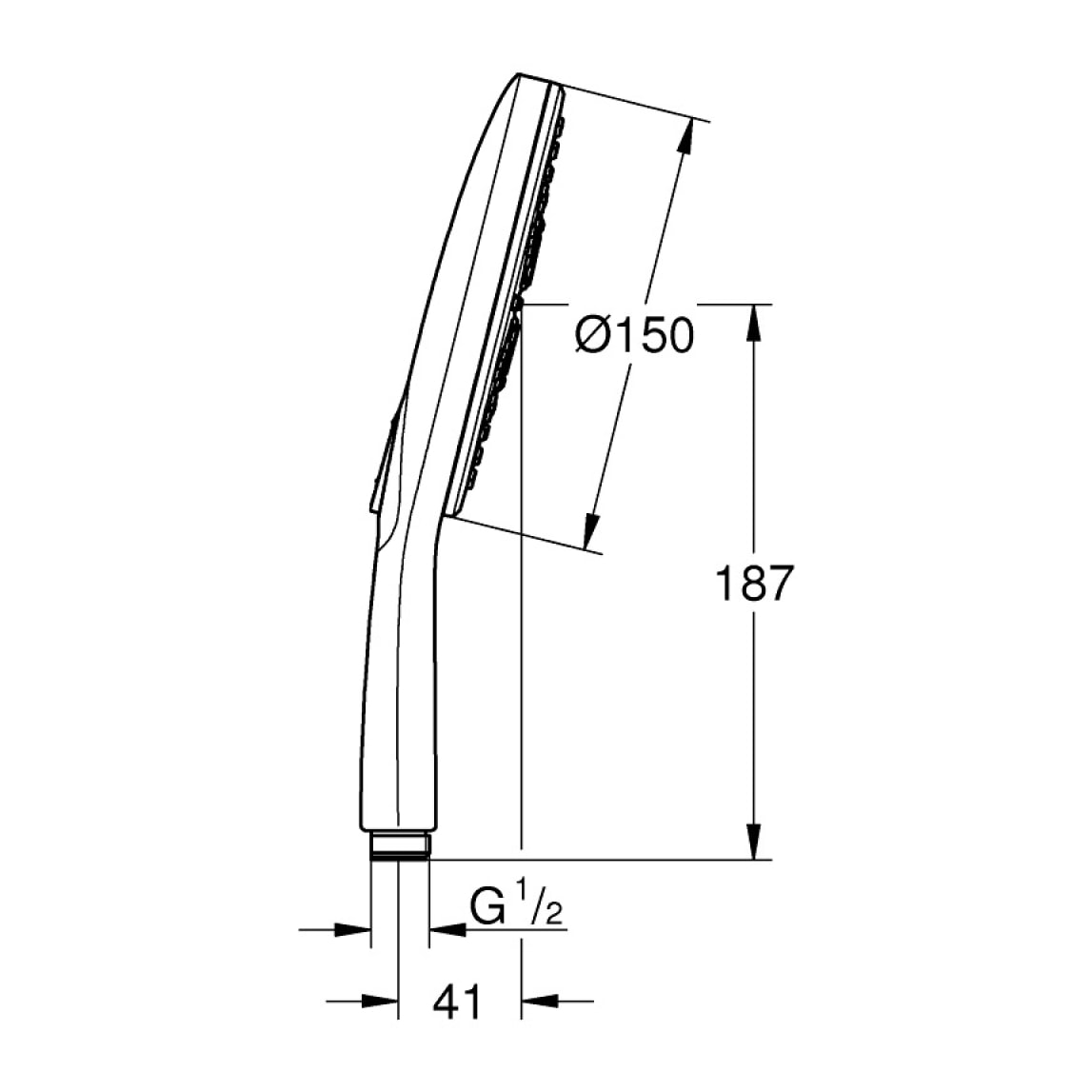 GROHE Vitalio SmartActive 150 Douchette 3 jets