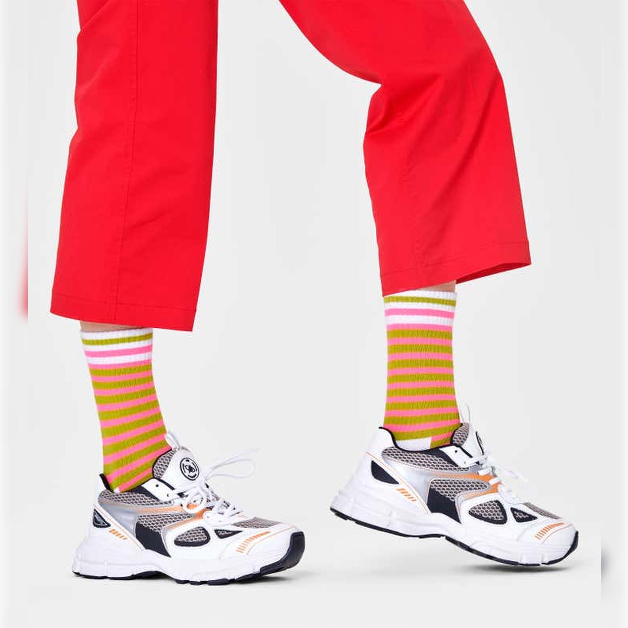 Calcetines neon stripe thin crew