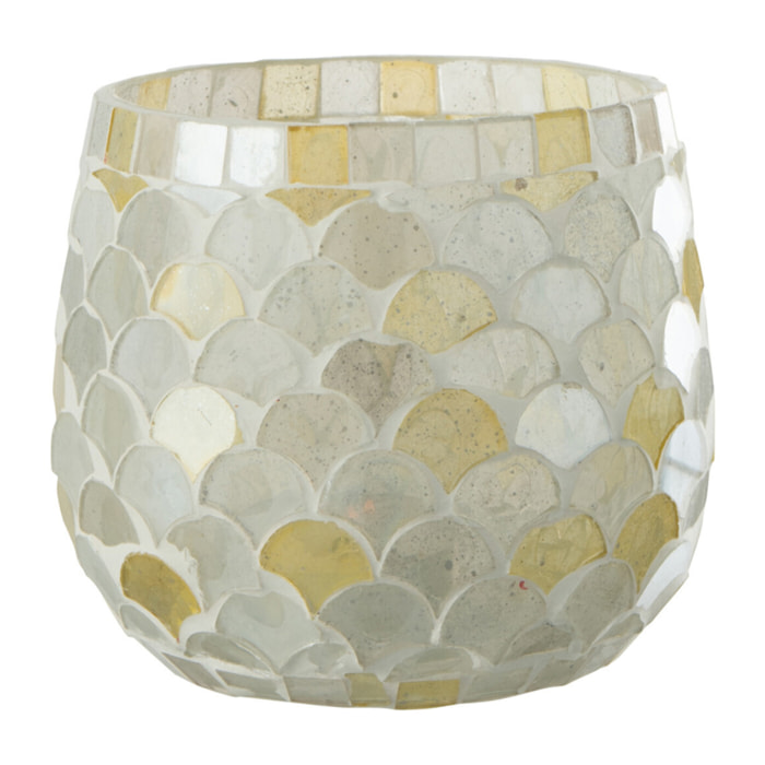 J-Line photophore Mosaique - verre - blanc/jaune clair - small - 3 pcs