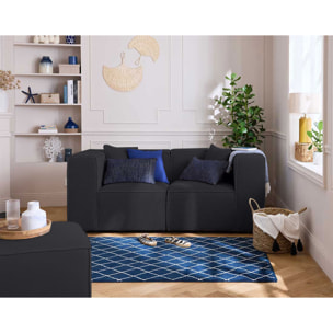 Arty - canapé modulable 2 places - en tissu mailles 3D - Noir