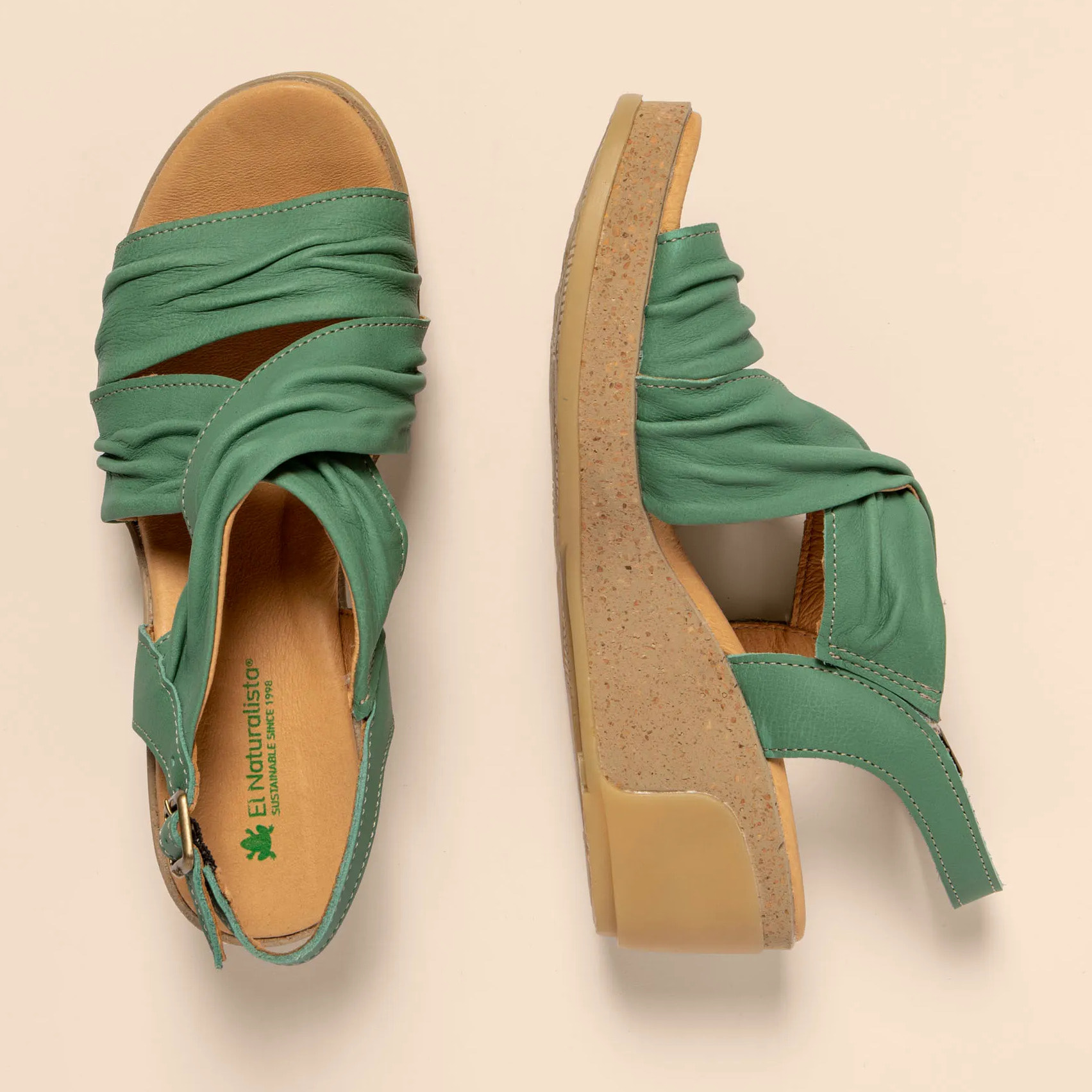 Sandalias N5117 WAX NAPPA JADE / LEAVES color Jade