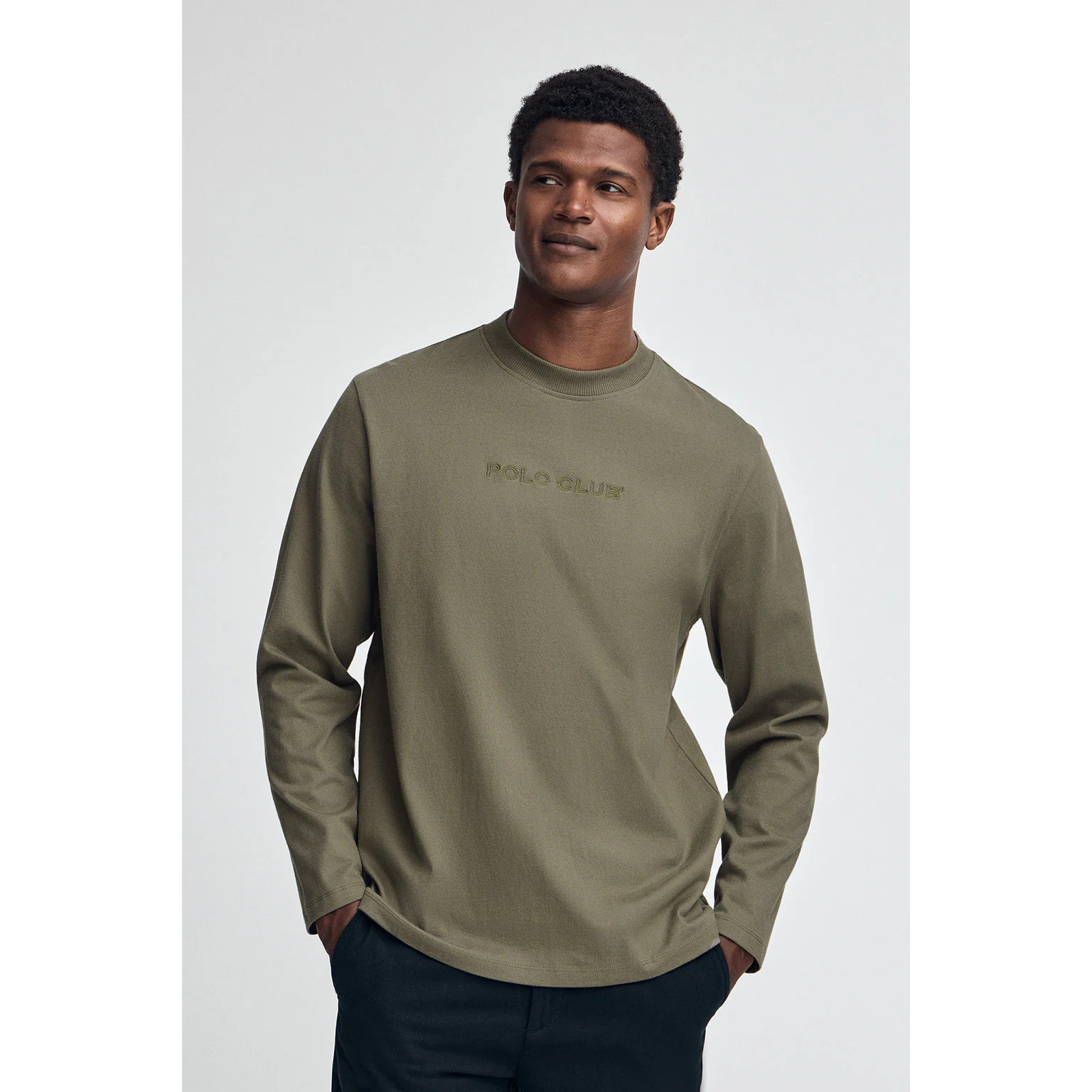 Camiseta Caliope verde militar con logo bordado Polo Club