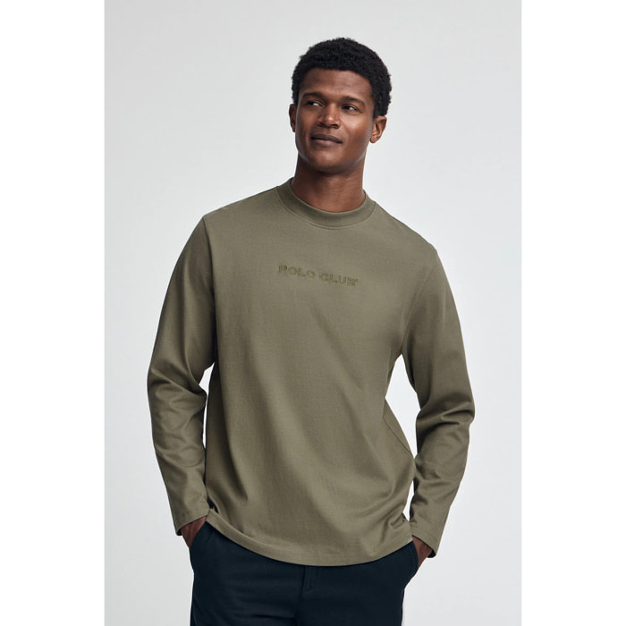 Camiseta Caliope verde militar con logo bordado Polo Club