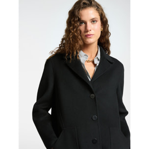Elena Mirò - Cappotto sartoriale in tessuto double - Nero