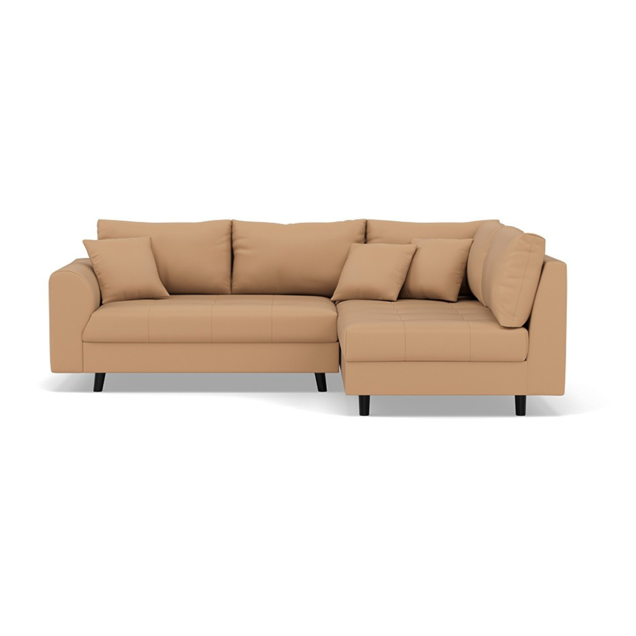 Rune - canapé d'angle droit 4 places en simili - Taupe