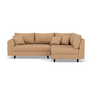 Rune - canapé d'angle droit 4 places en simili - Taupe