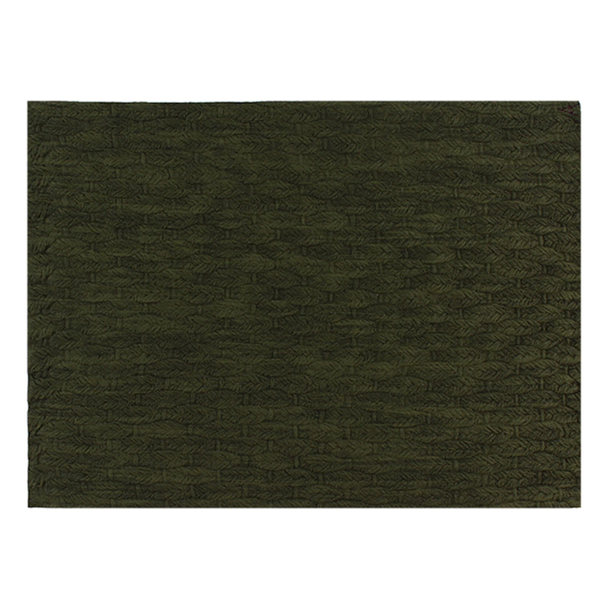 Lot de 6 sets de table en plastique effet cuir tressé vert 43x30cm ICA