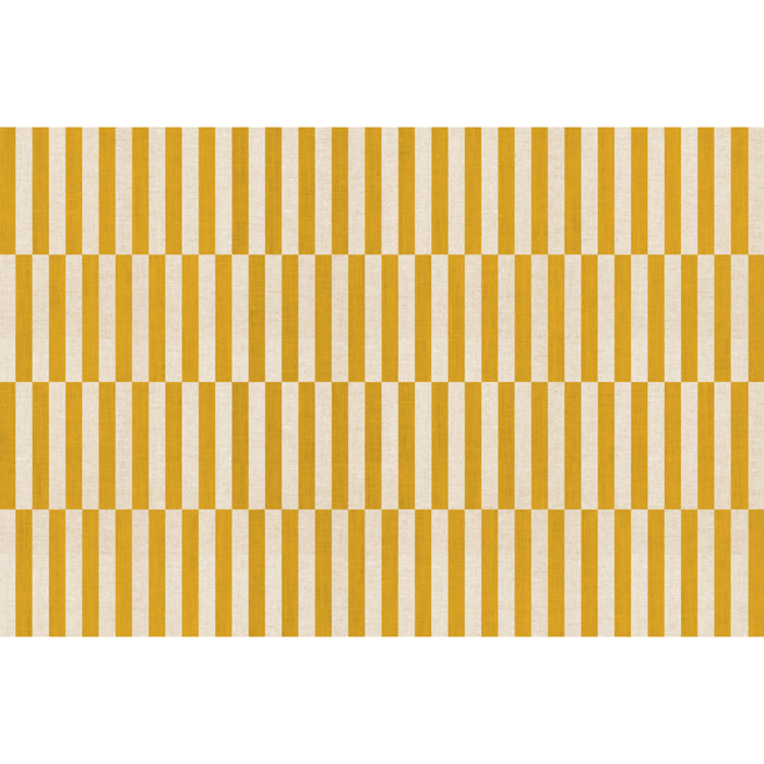 Alfombra de vinilo Dynamic Mostaza 100x133 cm -PVC antideslizante, vinilica para cocina o salón, lavable, estilo abstracto