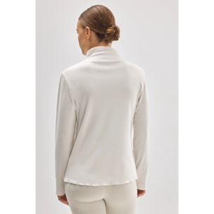 T-shirt termica sportiva avorio con colletto Perkins