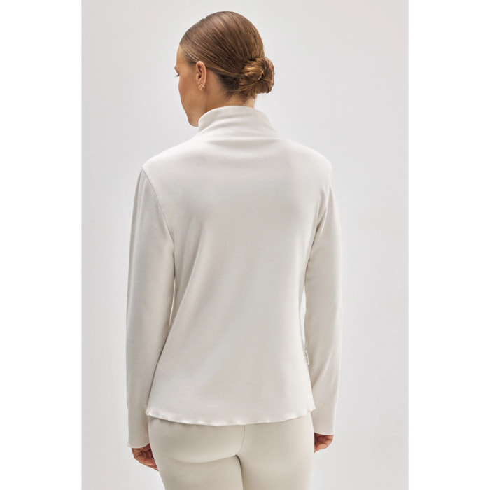 T-shirt termica sportiva avorio con colletto Perkins