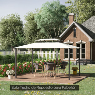 Techo de Repuesto 4x3m para Cenador Jardín Exterior Transpirable con 8 Orificios