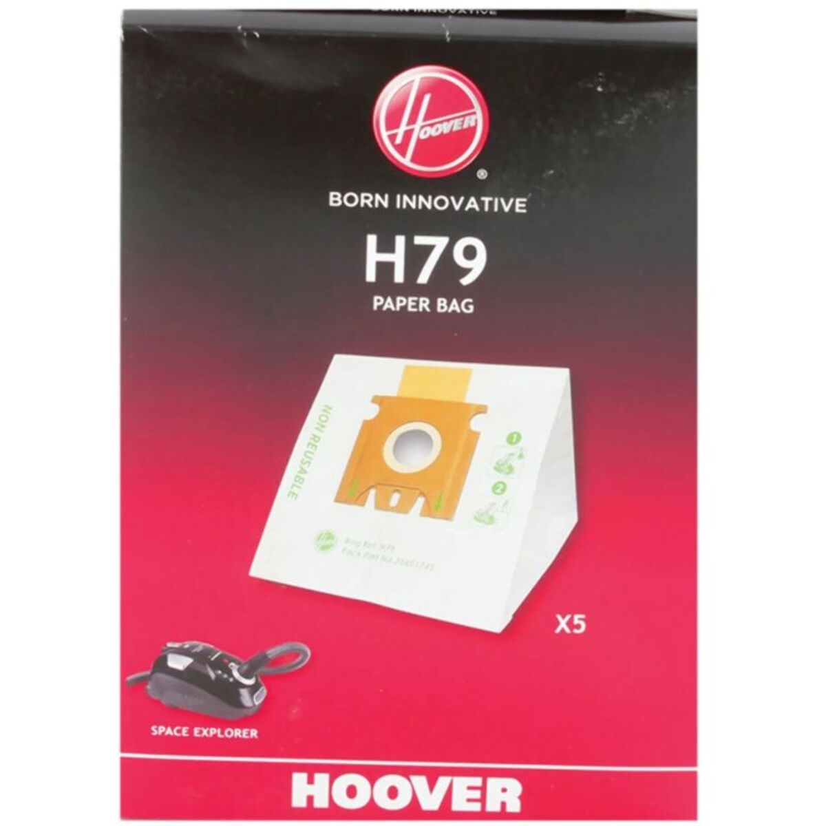 Sac aspirateur HOOVER H79 en papier pour Space Explorer x5
