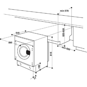 Lave linge séchant hublot encastrable WHIRLPOOL BIWDWG961485FR