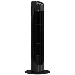Ventilador de Torre 45W Ventilador Vertical Silencioso con 3 Velocidades Oscilación 70° para Salón Dormitorio Oficina Ø27x75 cm Negro