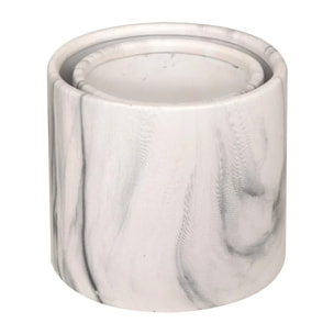 Set de 2 pots - céramique et marbre - noir et blanc