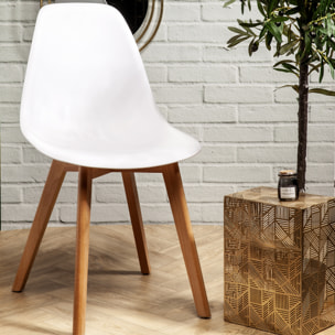 Chaise Scandinave Coque Blanche - Lot De 4