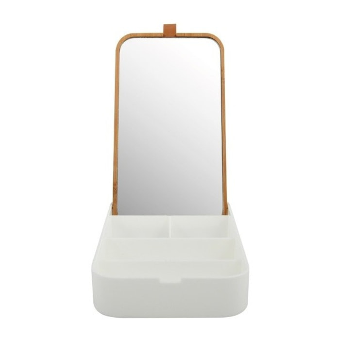 Boîte à bijoux avec miroir Bambou & PS rectangulaire ALAIS Blanc Spirella