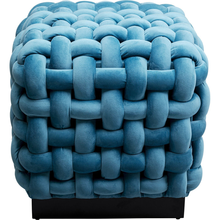 Tabouret Weave velours bleu Kare Design