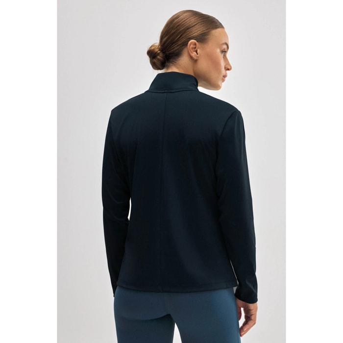 Giacca sportiva nera traspirante e aderente