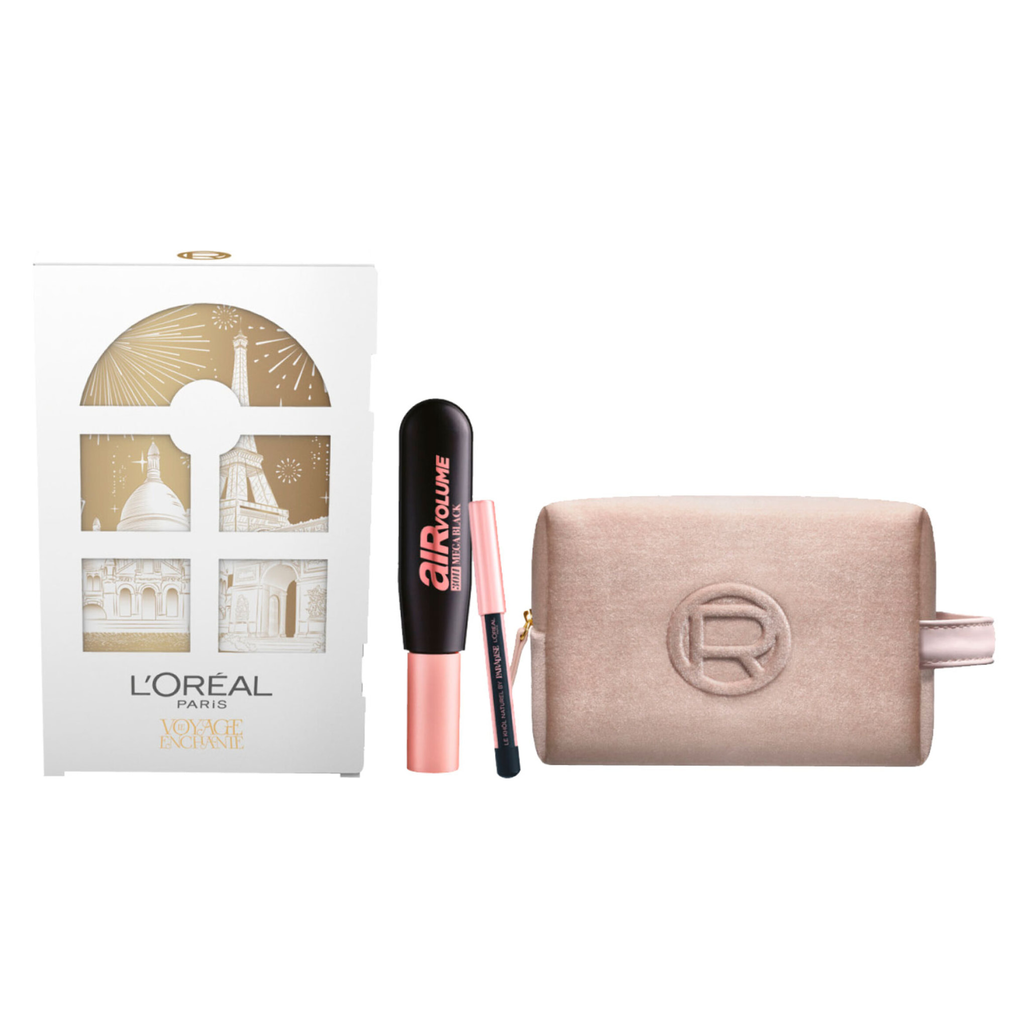 Confezione Regalo Natale Voyage Enchanté con Mascara Extra Black Air Volume 30H + Matita Nera Le Khol + Pochette in Velluto