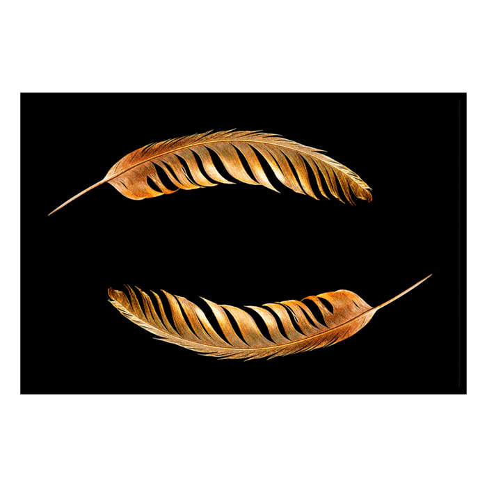 Affiche encadrée plume dorée minimaliste Affiche + cadre en métal - Noir