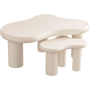 Lot de 2 tables basses organiques gigognes - WAVE