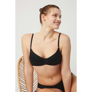 Reggiseno push-up imbottito con ferretto nero, coppe B e C