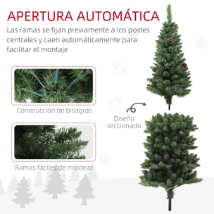 Árbol de Navidad 150 cm Árbol de Navidad Artificial con 395 Ramas 30 Piñas y Soporte de Metal Árbol Navideño para Salón Interior Verde